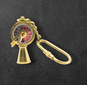 Brass Ship Wheel Carabiner Keychain Vintage Round Metal <b>Key</b> <b>Chain</b> - Product Image 6
