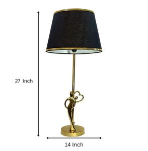 Lámpara de Mesa Moderna de Latón con Pantalla de Tela Negra, Luz Cálida Estilo Empire para Dormitorio, Iluminación Decorativa - Product Image 3