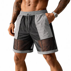 Pantalones Cortos Deportivos de Malla de Doble Capa para Hombre, Transpirables, de Secado Rápido, con Cintura Elástica y Cordón Ajustable, Proveedor OEM al por Mayor - Product Image 2