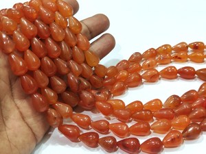Carneliano Natural en Forma de Lágrima, Liso y Simple, 10x15mm, Se Vende por Hilo de 8 Pulgadas - Product Image 5
