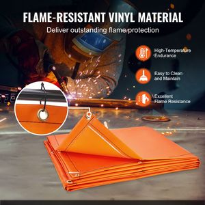 Écran de protection en vinyle ignifuge 6 x 8 avec cadre de soudure et 4 roues pivotantes pour rideaux de protection - Product Image 4