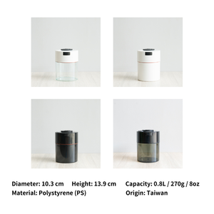Boîte à café cylindrique moderne 3-en-1 sous vide 0,8L 270g 1/2lb avec valve unidirectionnelle, pot hermétique de qualité alimentaire, durable et léger - Product Image 3