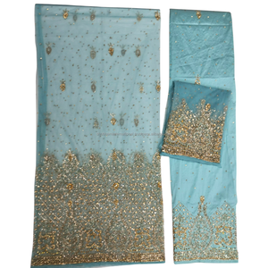 เดรสผ้าไหมสีฟ้าพิมพ์ลายแอฟริกันสำหรับงานปาร์ตี้และงานแต่งงาน-ผลงานชิ้นเอกฤดูร้อนฤดูหนาว - Product Image 2