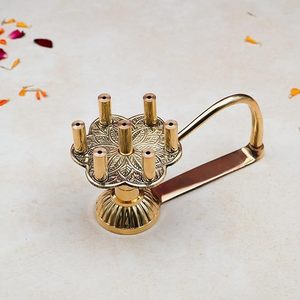 Brass Antique <b>Incense</b> Holder for Home Office Decor Golden Finish Handmade Agarbatti Stand - Product Image 3
