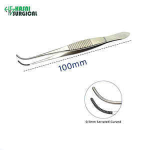 Pinzas para Tejido Conjuntival, Dientes de 0.8 mm, Rectas, de Acero Inoxidable, Instrumento Quirúrgico Oftálmico Manual, Juego Certificado CE - Product Image 4