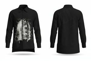 Camisa de Vestir de Manga Larga con Botones para Oficina, con Estampado Artístico Abstracto, Corte Ajustado Informal, Camisa de Vestir de Moda Urbana para Hombre - Product Image 2