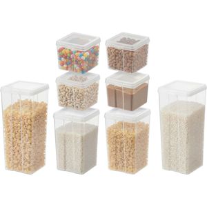 8 Pack Clear Flip-Top Lid Food <b>Storage</b> <b>Containers</b> Combo Set for Kitchen Pantry Organization Stackable Kitchen <b>Storage</b> <b>Containers</b> - Product Image 4