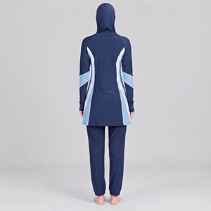 Ensemble Burkini Modeste 3 Pièces pour Femme, Motif Uni, Couverture Complète, Service OEM, Vente en Gros - Product Image 6