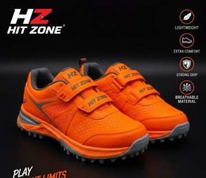 รองเท้าคริกเก็ต HIT ZONE แบบมีปุ่มยาง น้ำหนักเบา เหมาะสำหรับการแข่งขัน พื้นรองเท้าทนทาน ยึดเกาะดีเยี่ยม สำหรับการฝึกซ้อมตีและขว้างลูก - Product Image 1
