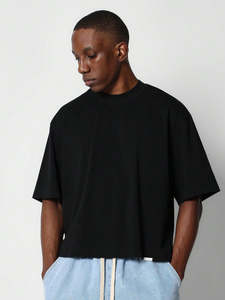 Camisetas de hombre al por mayor, estilo crop oversized, hombros caídos, estampado 3D personalizado, streetwear, alta calidad, modernas, 100% algodón. - Product Image 3