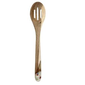 Juego de cucharas multifuncionales para servir alimentos con mango de madera para utensilios de cocina, catering, suministros para restaurantes, juego de cubiertos. - Product Image 6