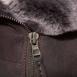 Customer Women's Winter Shearling Hooded <b>Leather</b> <b>Jacket</b> With Fur Trim Zipper Closure Full Sleeve Solid Color Thick Warm Coat - Product Image 6