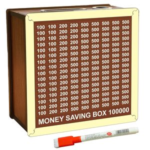 Caja de Ahorro para Niños y Adultos |   Hucha de madera con cerradura |   Hucha de gran tamaño con objetivo de 2 lakh |   Caja de Ahorro de 1 Lakh - Product Image 1