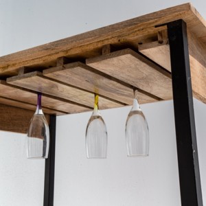 Meuble de bar à cocktails en bois Vandana Vesta Cresta, meuble de rangement moderne en bois massif pour la maison - Product Image 2