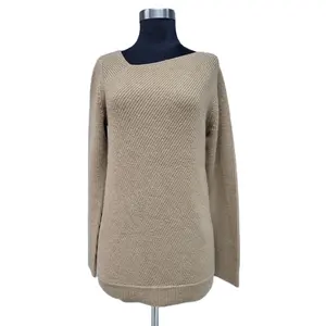 ODM专业初剪羊毛贴花不规则电脑针织休闲女式实心毛衣