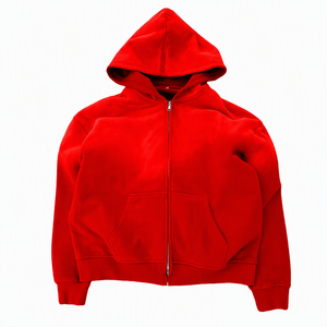 Sweat-shirt unisexe à capuche surdimensionné avec fermeture éclair, couleur unie, en coton French Terry, décontracté, pour l'automne - Product Image 6
