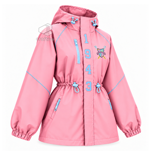 Chaqueta Impermeable con Capucha Rosa para Mujer de la Hermandad Gamma Phi Delta, Cortavientos con Cierre Completo, Cintura Ajustable con Cordón, Chaqueta Anorak para Exteriores - Product Image 2