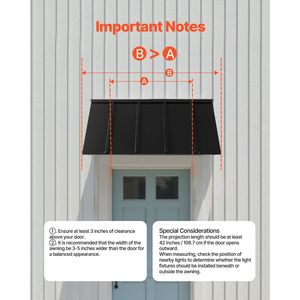 Tettoia in Metallo con Telaio Triangolare in Acciaio 56 X 24 Pollici, Stabile e Fissa, Protezione da Pioggia e Neve per Finestre e Porte - Product Image 6