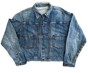 Veste en jean vintage personnalisée pour l'hiver, style formel et streetwear décontracté, avec broderie imprimée patchwork et décoration boutonnée - Product Image 1