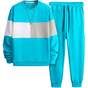 Conjunto Deportivo Unisex de Color Sólido, Sudadera con Cuello Redondo, Pantalones Deportivos, Manga Larga, Ropa Casual de Invierno, 100% Algodón Felpa, Estilo Urbano - Product Image 4