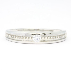 Meilleures ventes, bagues de mariage en or blanc 18 carats avec diamants 100% naturels, design classique et populaire, ensemble pour couple, coupe brillante 0,08 ct, sur mesure - Product Image 1