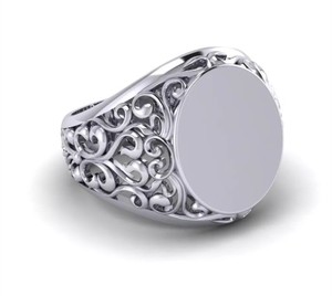 Premium Designer 925 <b>Silver</b> <b>Plain</b> Oval <b>Ring</b> Classic Engravable Top Men Women Fashion Jewelry - Product Image 3