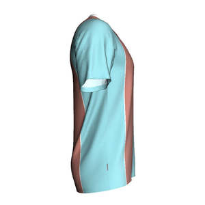 Camiseta Deportiva para Hombre, Cuello en V, Rayas Verticales Color Durazno, para Entrenamiento Atlético - Product Image 4