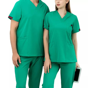 Best Quality <b>Doctors</b> and Nurses Unisex Cotton Satin Scrub Nursing Uniform <b>Sets</b> Hospital Suit - Product Image 5