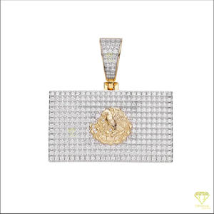 Colgante personalizado con la bandera de México en plata de ley 925 con incrustaciones de diamantes de moissanita de primera calidad - Product Image 2