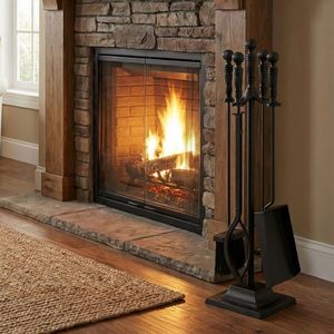 Set di 5 Attrezzi per Caminetto per Uso Esterno e Interno, Set Essenziali e Accessori - Product Image 2