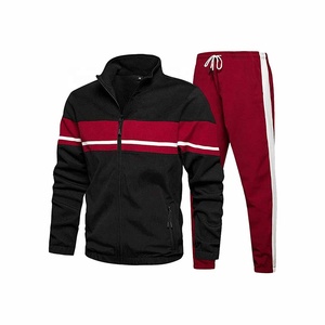 Nouvel ensemble de survêtement décontracté 2 pièces pour homme, grande taille, 100 % coton imprimé, avec contraste, pour le sport et le jogging - Product Image 6