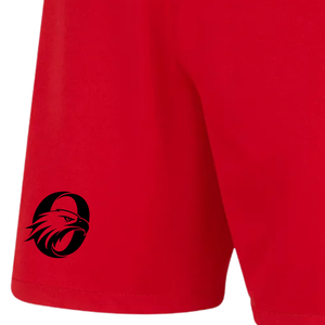 Men Red Side Panel Soccer Shorts Polyester <b>Athletic</b> Football Shorts Training Match Sports Wear Team Uniform Performance Apparel - Product Image 3