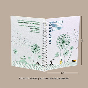 Bloc de Notas Ecológico B6 de Papel Plantable con Semillas, Cuaderno Sostenible con Encuadernación Wire-O, Reciclado, 72 Páginas, 80 GSM, Regalos Corporativos para Oficina - Product Image 3