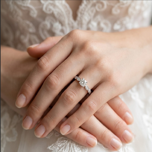 แหวนกึ่งภูเขาเพชรสีขาวทองแท้18K สำหรับผู้หญิงขายส่งเครื่องประดับชั้นดีสำหรับผู้หญิง - Product Image 3