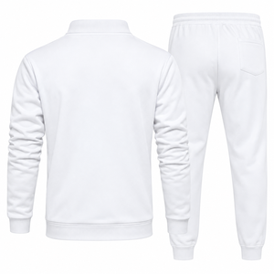Ensemble de survêtement pour homme avec col bomber et fermeture éclair, veste à poches zippées et pantalon de jogging à revers, 2 pièces, vêtements de sport décontractés - Product Image 5