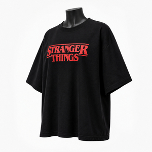 เสื้อครอปคอกลมสีดำทรงโอเวอร์ไซส์สำหรับผู้หญิง แขนสั้น ผ้าเจอร์ซีย์คอตตอน 100% ทรงปกติ ระบายอากาศได้ดี แห้งเร็ว สวมใส่สบายทุกฤดู - Product Image 1