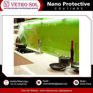 Customized <b>Green</b> Acrylic Back Painted Glass Panel for Kitchen Decorative Use - Product Image 2