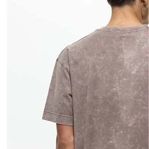 Custom Logo High Quality Heavyweight Regular Fit Oversize T Shirt For Men Clothing Vintage Acid Wash T-Shirt for Man High Street - Product Image 4