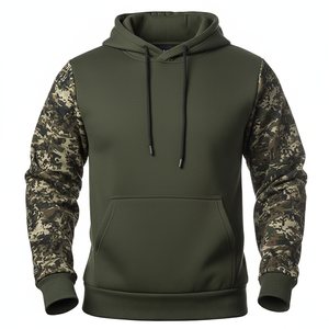Sudadera con Capucha de Camuflaje para Hombre, Color Gris, Corte Regular, Bolsillo Canguro, Estilo Casual, Ropa Urbana de Otoño, Venta al Por Mayor - Product Image 2