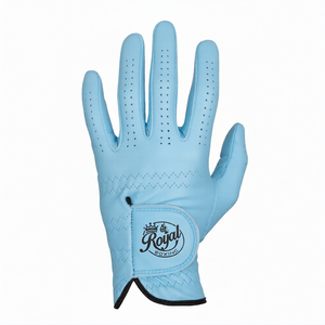 Gants de golf Grace unisexes en cuir véritable avec logo personnalisable, paume souple, équipement sportif blanc pour golfeurs droitiers - Product Image 1