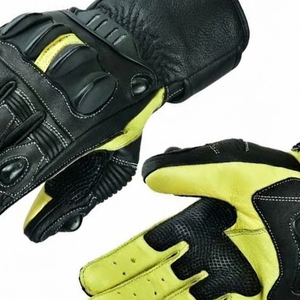 Gants de moto en cuir enduit de polyuréthane, respirants, à doigts entiers, avec sangle de poignet réglable, pour la course - Product Image 3