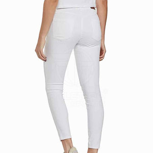 Nouveau style, couleur unie, 100% coton, coupe classique, jean décontracté pour femme, respirant, taille mi-haute, qualité supérieure - Product Image 4