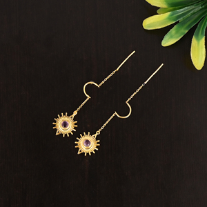 Boucles d'oreilles pendantes en argent sterling 925 avec pierre précieuse améthyste violette naturelle pour femmes - Product Image 3