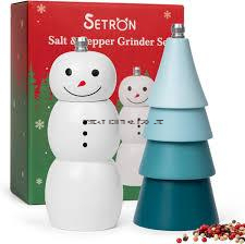 Wholesale High Quality Christmas Snowman Wooden Salt <b>Grinder</b> <b>Pepper</b> Mill Lacquer Finish Elegant New Design - Product Image 2