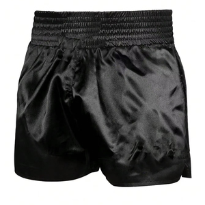 Muay Thai shorts high quality satin fabric custom design breathable lightweight gym training shorts <b>elastic</b> waistband men women - Product Image 1