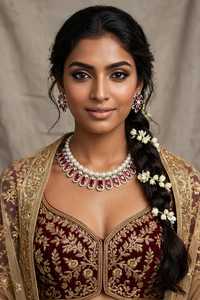 Ensemble de bijoux traditionnels indiens en laiton plaqué or, style indien tendance, pour mariage, fête et fiançailles, pour femmes, réglable - Product Image 4