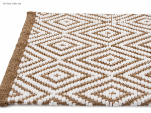 Modern Jute Floor <b>Mat</b> Jacquard Handmade Geometric Rectangle Non Slip Eco Friendly Pet Friendly for Home Office Entry Hall - Product Image 3