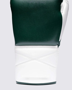 Guantes de boxeo de cuero verde y blanco con cordones, transpirables, para adultos, equipo de boxeo - Product Image 4