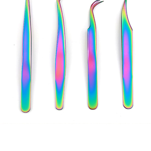 Pince à cils en acier inoxydable, professionnelle pour l'extension des cils, pince à sourcils, pince droite incurvée, outils de maquillage - Product Image 5