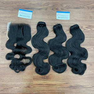 Articles les plus vendus Cheveux humains vietnamiens 100% naturels, soyeux et lisses, paquet de cheveux bruts, vague corporelle, trame de cheveux, extension de cheveux, couleur noire - Product Image 3